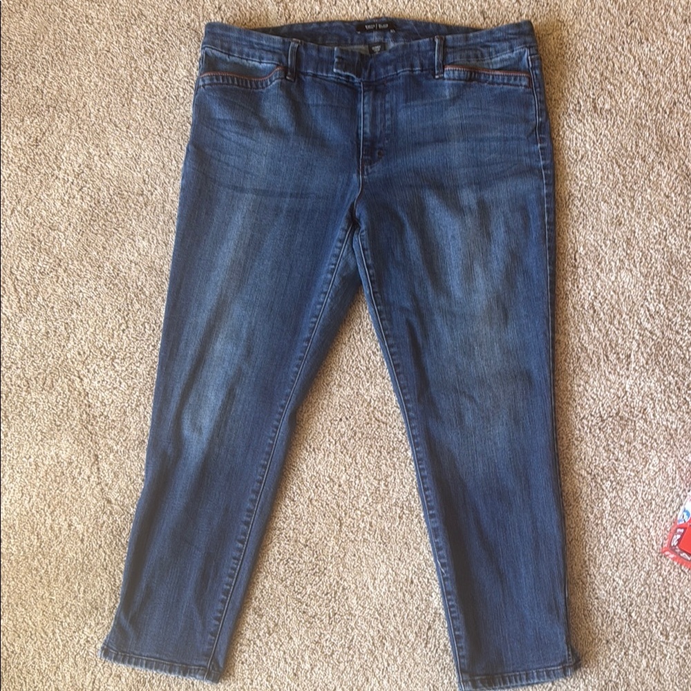 White House Black Market Blue Ankle Cropped Jeans